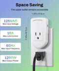 Wireless Remote Control Outlet Kit With 3 Outlets And 1 Remote For Lights And Fans And Christmas Lights And Small Appliances No Hassle No Fuss Plug And Play Long Range Up To 100ft 1200W 10A ETL FCC Certified shown in use with specifications highlighted