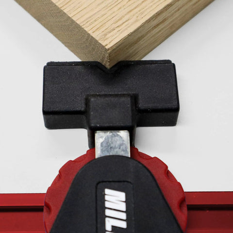 Inline Clamps T Track Clamp Two Pack With Cam Stops For Woodworking low profile clamp under 19mm applying horizontal pressure on wood