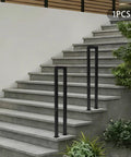 Dead Solid Three Foot U Shaped Staircase Handrail With Non Slip Grip Heavy Duty Galvanized Wrought Iron Railing on grey steps