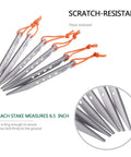 Ultralight Titanium Tent Pegs 165mm V-Shaped Stakes for Soft Ground Camping Gear Six Pack