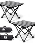 Two Pack Ultra Light Portable Camping Table Foldable Car Tray Table With Carry Bag for camping with titanium coated steel, two tables, bags