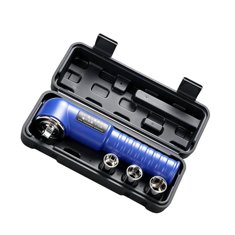 Heavy Duty Pneumatic 1/2 Inch Right Angle Impact Wrench Built Like A Tank For Serious Job Sites And Tight Squeeze Spots With Real Deal Torque And Dependable Air Power in black case with sockets.