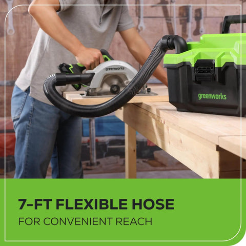 Person using 24V Brushless Cordless Wet Dry Shop Vacuum, 3-Gallon Capacity, Garage-Ready 67 CFM Airflow, 9 kPa Suction