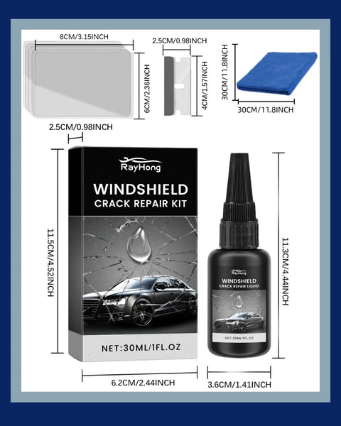 Windshield Crack Repair Kit 30ml Nano Fluid For Chips And Small Cracks Quick Fix Stops Cracks From Spreading Restores Clarity
