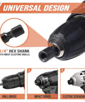 Heavy Duty Hanger Bolt Driver Kit With Hex Shanks Made To Drop Right Inside Your Drill For Quick Setup on various electric drills.