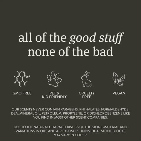 Label of Three Piece Car Air Freshener Variety Pack Starter Kit With Teak Open Air Cabana Scents, highlighting safety features.