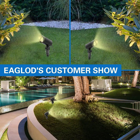30W LED Landscape Spotlight 12V Low-Voltage Outdoor Lighting, 3000K Warm White, IP65 Waterproof, Ultra Narrow Beam, Ground, Wall Mount for Flag Poles, Trees, Patio, Garden, Pathway, 2 Pack