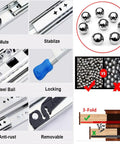 Heavy-Duty 20-Inch Drawer Slides For Industrial Shelving, 120 Kg Capacity, Galvanized Steel With Blue Seal Coating details