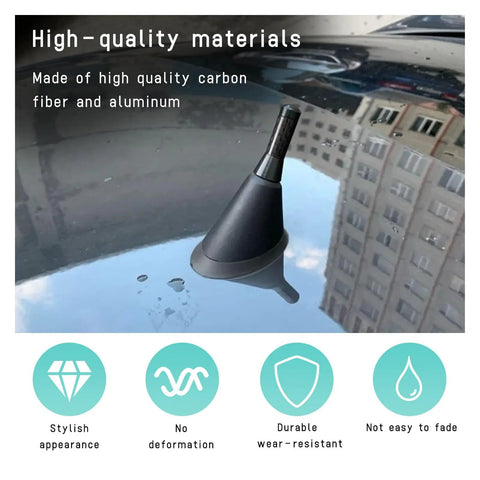 High-quality Short Aluminum Car Antenna Replacement Kit For AM FM Radio Carbon Fiber Mast On Car Roof