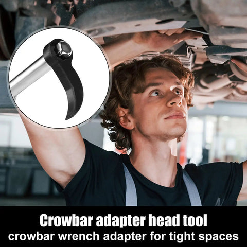 Mechanic using Two Pack Pry Bar Wrench Adaptor Heads With Plum Blossom Mouth And Square Mouth under a car