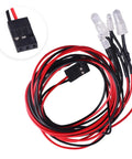 All Purpose RC Car Light Kit With 4 LEDs White Headlights And Red Tail Lights For Traxxas Slash installation cables and connector