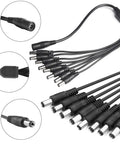 12V 5A AC Power Adapter For Security Cameras CCTV DVR Surveillance System with 1-8 splitter cable for versatile connectivity