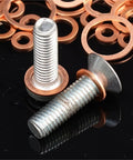 Flat Copper Washer Kit With Oil Drain Plug Gaskets Universal Sump Seal Rings Fits Most Car Engines Ensuring Heat Resistant Sealing To Stop Oil Leaks Fast And Keep the Ride Running Smoothly For Years With a Snug Fit. Copper washers with drain plugs