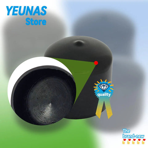 1.98 Inch Wheel Hub Dust Cap Covers 4 Pack, Rubber cap for trailer bearing protection, close-up on black cap