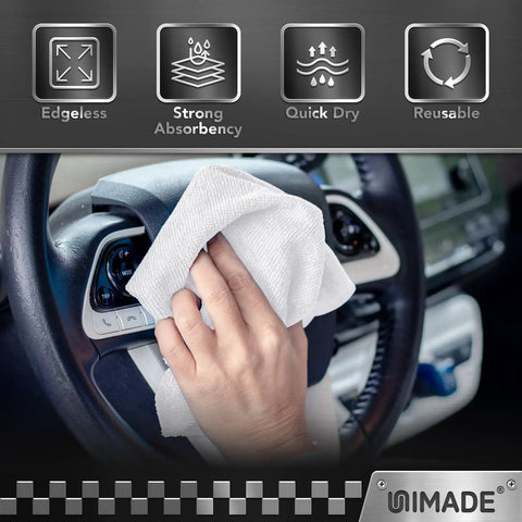 100 Pack Heavy Duty Shop Towels Microfiber Cleaning Rags For Cars And Auto Detailing used on car dashboard