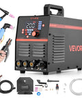 3 In 1 Plasma Cutter Welder Combo for Home Workshop, 50A Plasma Cutter and 200A TIG MMA Welders, dual voltage, accessories shown