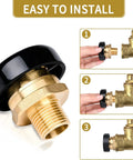 NBPLUS 1/2-inch brass vacuum relief valve with black cap for water heater tanks