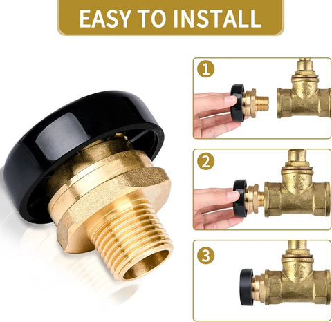 NBPLUS 1/2-inch brass vacuum relief valve with black cap for water heater tanks