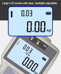 Portable Digital Force Gauge With Split Pulley Sensor For Rope Tension Testing, Wire And Belt Tension Meter, Auto Backlit LCD, Rechargeable, Three Unit Modes N Lb Kg, Resolution 0.001 Kg And 0.01 N, Range 50N To 2000N, close-up LCD display