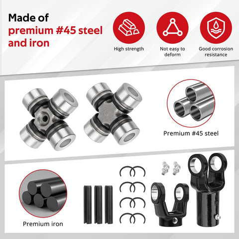 Front Prop Shaft Yoke And U Joint Set Two Sides For Polaris Ranger 400 500 570 700 800 900 1000 Diesel Hst Etx components in steel and iron