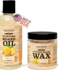 Food Grade Perfect Pair Mineral Oil And Carnauba Wax Set For Cutting Boards And Butcher Blocks, 12oz Oil and 6oz Wax, USA made