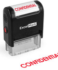 Top Shelf Self Inking Rubber Stamp With Vivid Red Ink And Reusable Dual Pad For Quick Confidential Marking, 9/16" x 1-1/2" size.