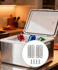 4 Pack Stainless Steel Cooler Hinge Replacement Parts With Screws, Heavy Duty Hinges For Igloo Style Ice Chests, Fits Most 25 To 165 Quart Rectangular Coolers, Durable Upgrade For Quick Fixes.