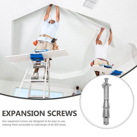 Installation of Ultra Durable Hollow Wall Anchors Kit for ceiling using 5x65mm anchor bolts for drywall and stucco fixes