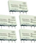 5 Pack 24VDC Relay With 6A 250VAC SPDT 5 Pin DIN Rail Plug and Play Beefy Heavy Duty Relay For Motors and Compressors Industrial Controls and HVAC Panels Cross Compatible With Omron G5LE 14 and Panasonic JC05F displayed
