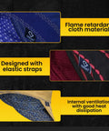 Detailed view of Reversible Flame Resistant 100 Percent Cotton Welding Cap For Men with flame-retardant material and elastic straps.