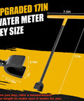 17 Inch Water Meter Key 4 Way Utility Tool With Three Quarter Inch Opening Premium Solid Steel Long Reach Shut Off Key For Deep Buried Valves Mains Easy Turn And Maintenance, 17in T-handle view