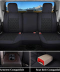 Ram Seat Covers Full Set Waterproof For 2002-2025 Dodge Ram 1500 2500 3500 Crew Quad Cab With Curved Rear Bench installed view