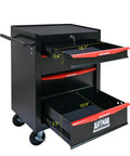 Heavy Duty Rolling Tool Chest With Locking Wheels And Ball Bearing Drawers, Mobile Garage Tool Cart, Metal Black Tool Box