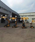 Kickass Mobile Hydraulic Glass Vacuum Lifter With Grippy Suction Cups lugs in a construction yard, ready for heavy lifting on wheels.