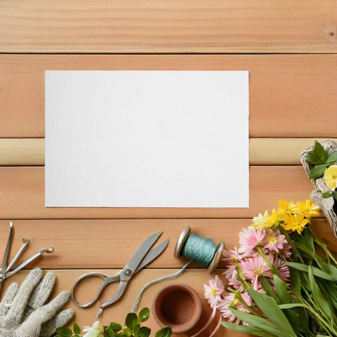 Boss Grade Flower Wrapping Paper Kit 200 Pieces 21x14 CM White Paper For Florists Writable Surface on table with floral tools