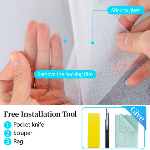 Installing Frosted Glass Window Privacy Film Static Cling For Home And Bathroom Soft Light Diffusion UV Blocking And Anti Glare