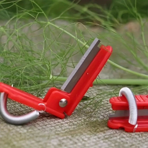 Thumb Knife And Pruning Shears For Leaf Trimming And Fruit Picking In The Garden Lightweight Snips With Precision Stainless Steel Blades And Ergonomic Grip For Easy One Hand Use Indoors And Outdoors Red