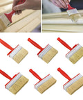 Four Piece Pro Grade Stain Applicator Set With Natural Bristles For Deck And Furniture Coating Projects, Rustproof Ferrules