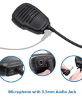 Compact Duty Shoulder Microphone For VX Series Walkie Talkies With Omnidirectional Pickup, 3.5mm Audio Jack close-up view