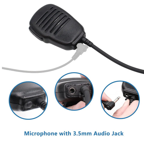 Compact Duty Shoulder Microphone For VX Series Walkie Talkies With Omnidirectional Pickup, 3.5mm Audio Jack close-up view