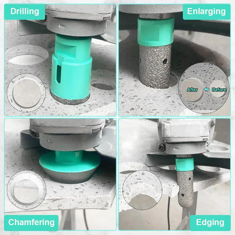 Pro Grade Diamond Core Drill Bit Set 6Pc Tile Hole Saw Kit for Porcelain, Ceramic, Marble and Concrete Drilling in action
