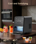 Countertop Nugget Ice Maker With 40 Lbs Per Day Capacity, Chewable Pebble Ice That Melts Slow, placed on a kitchen counter