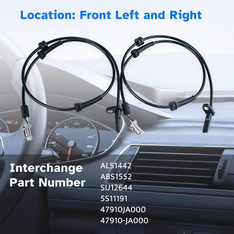 Heavy Duty Front ABS Wheel Speed Sensor Pair Left Right Drop In Swap Fits Nissan Altima Maxima 2007 To 2014 on dashboard.