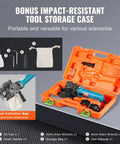VEVOR Electric Rebar Cutter 1100W Portable Wire Rod Shear Cuts Up To 3/2 Inch Rebar in an impact-resistant storage case.