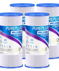 4 pack of 5 Micron 10x4.5 Whole House Pleated Sediment Filter For GE FXHSC with blue labels