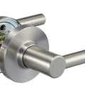 Contemporary Madison Door Lever Passage Satin Nickel Easy Install Reversible Handle For Left Or Right Doors With Phillips Screwdriver Fits Doors One And Three Eighths To One And Three Quarters Inches Backset Two And Three Eighths Or Two And Three