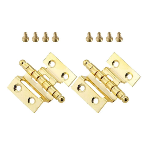 Gold Decorative Hinges For Cabinets And Jewelry Boxes Set Of 2 Crown Style 8 Hole 40mm Vintage Wood Box Hardware For Cabinets Doors And Luggage