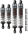Oil Filled RC Shock Absorber Kit Four Piece Upgrade With Beefed Up Damping 1/10 Scale 70mm Front And 95mm Rear Dampers With Titanium CNC Machined Bodies Threaded Preload Adjustable For Tamiya TT-02B DT-02 DT-03 DF-02 1/10 Buggy Upgrades