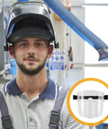 Heavy Duty Adjustable Welding Safety Goggles With Smooth Antifog Clear Lens For Rock Solid Industrial Eye Protection and Crisp Daylong Visibility On Any Daily Grind, worn by a man in a workshop.