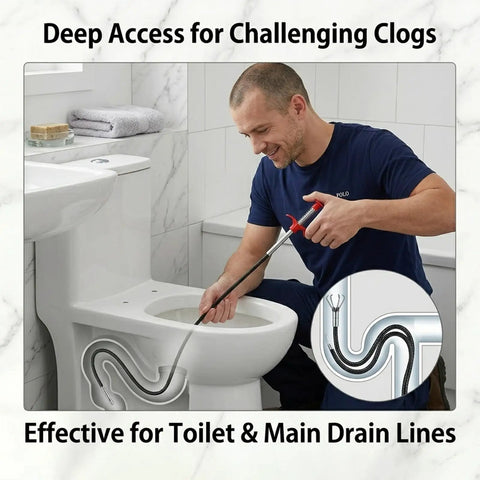25 Inch Flexible Drain Clog Remover Tool Grabber Claw For Toilet, Sewer, Shower, Kitchen, Bathroom And Tub Blockages No Sweat Easy Unclog Hair Debris With Twistable Spring Design